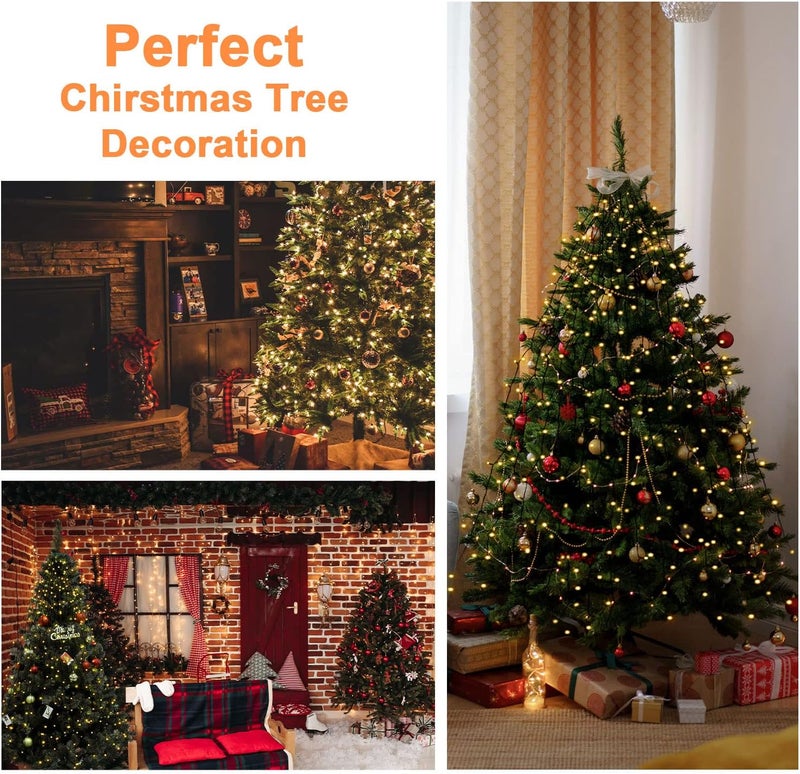 BOLWEO Christmas Tree Lights, 280LED Christmas Lights for Tree 8 Modesfor 6ft-7ft Christmas Tree, UL Certified Indoor Outdoor Christmas Decorations 8 * 6.6ft Drops Warm White - Image 2